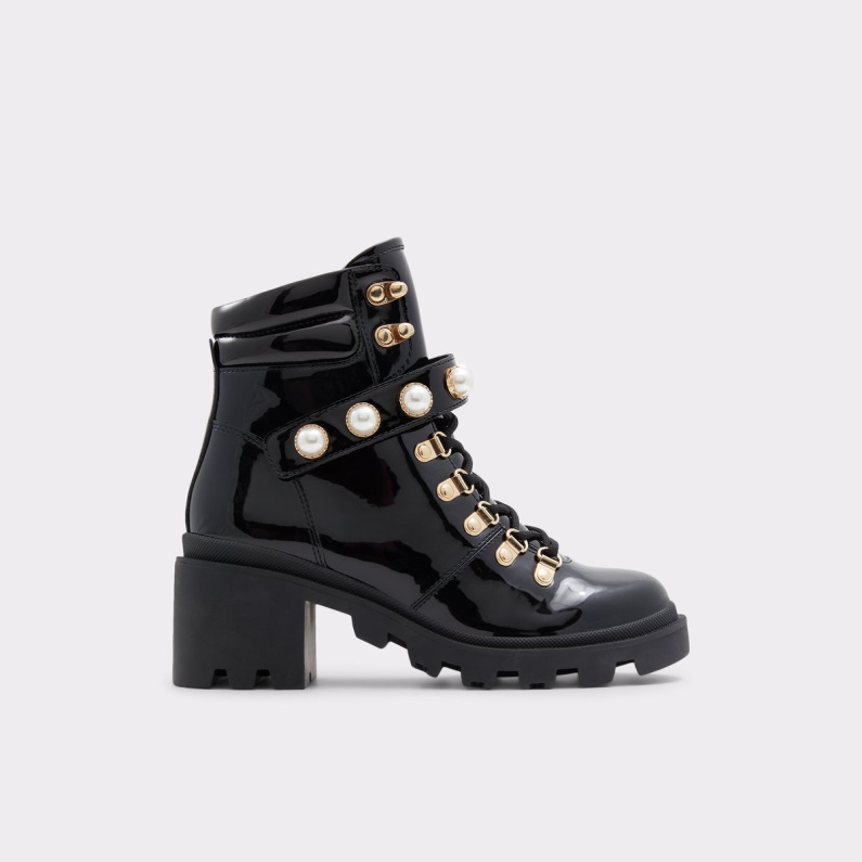 Afirasean Combat Boots Lug Sole Mode Svart Aldo