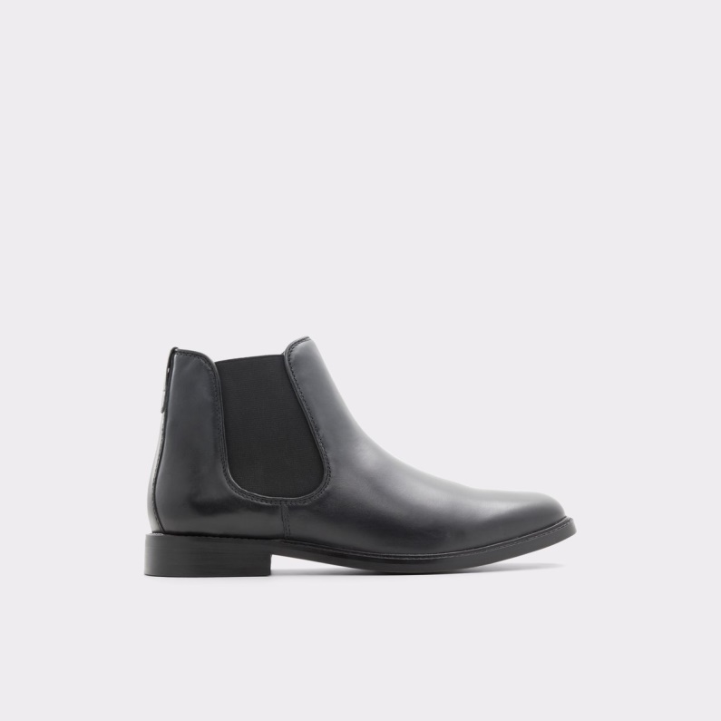 Aldo Svart Läder Slät Mode Ny Ankomst Kyren Chelsea Boot