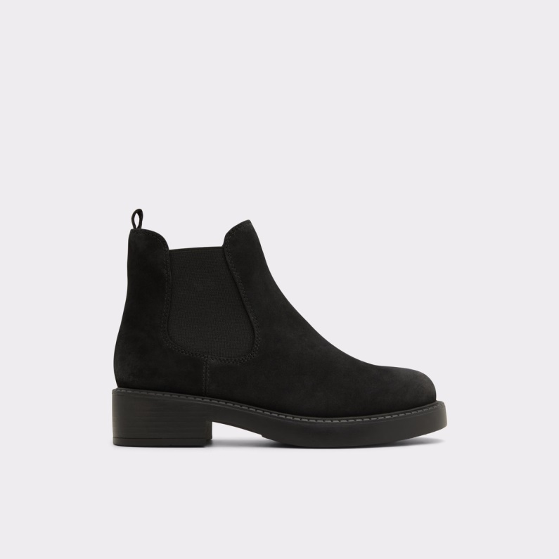 Svart Läder Nubuck