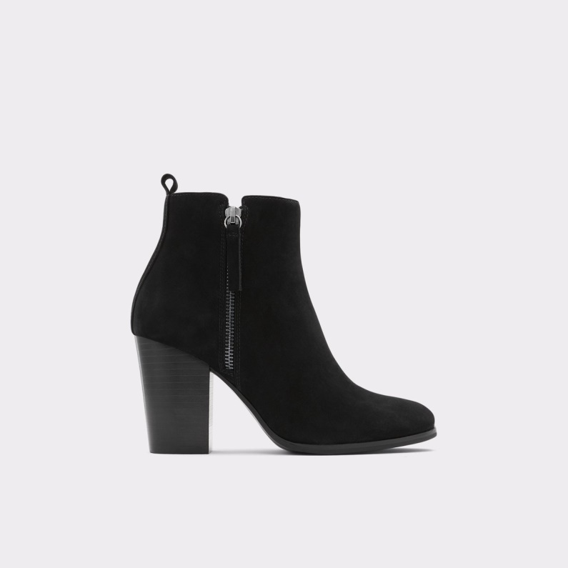 Svart Läder Nubuck