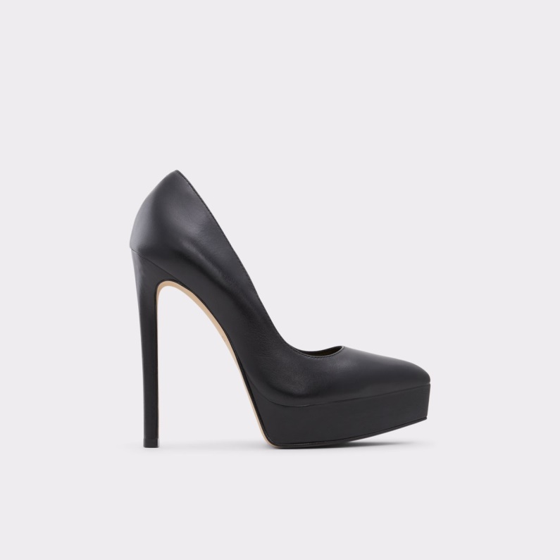 Aldo Fashion Svart Gulfenad Högklackad Sko Stilettklack