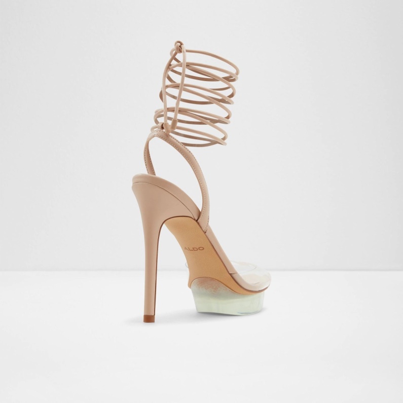 Aldo Bossis Klackade Sandaler Höga Klackar Beige Mode