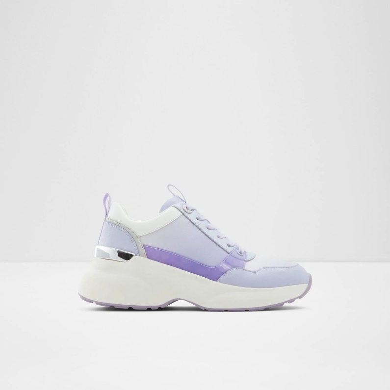 Mode Lila Aldo Feelgood Mid Top Sneakers Med Snörning