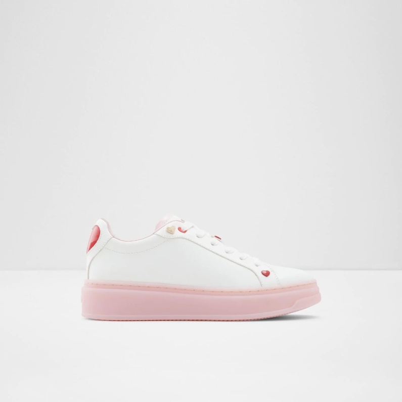 Mode Vit Rosecloud Låga Sneakers Med Snörning Aldo
