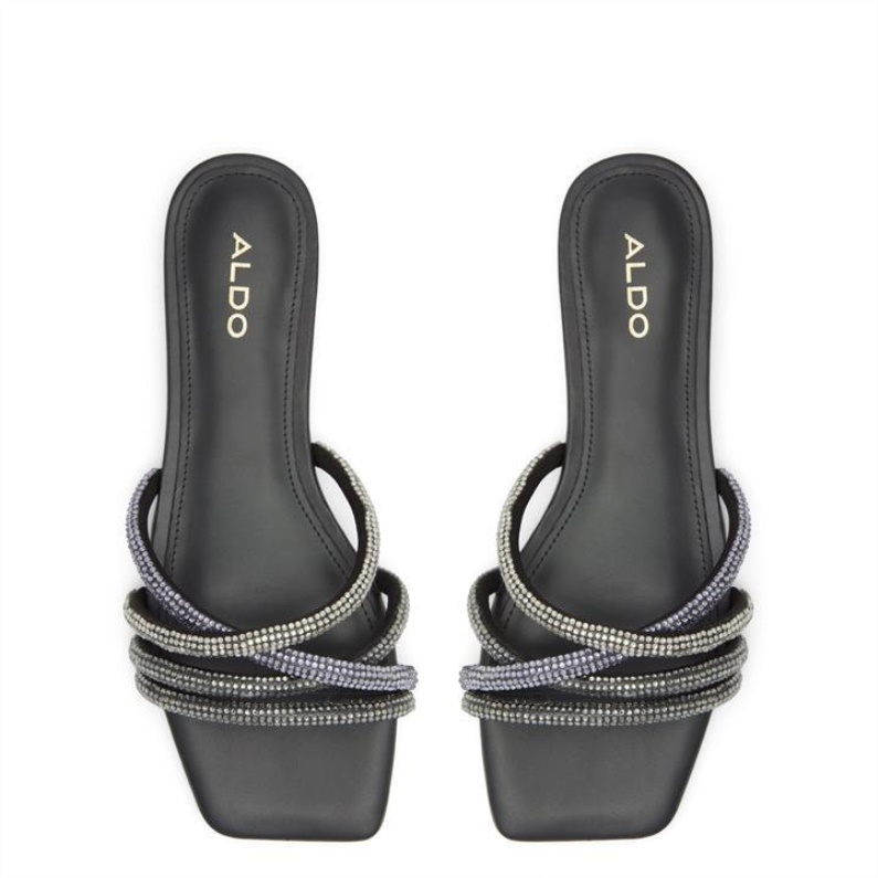 Mode Svart Aldo Rossie Platta Sandaler Aldo