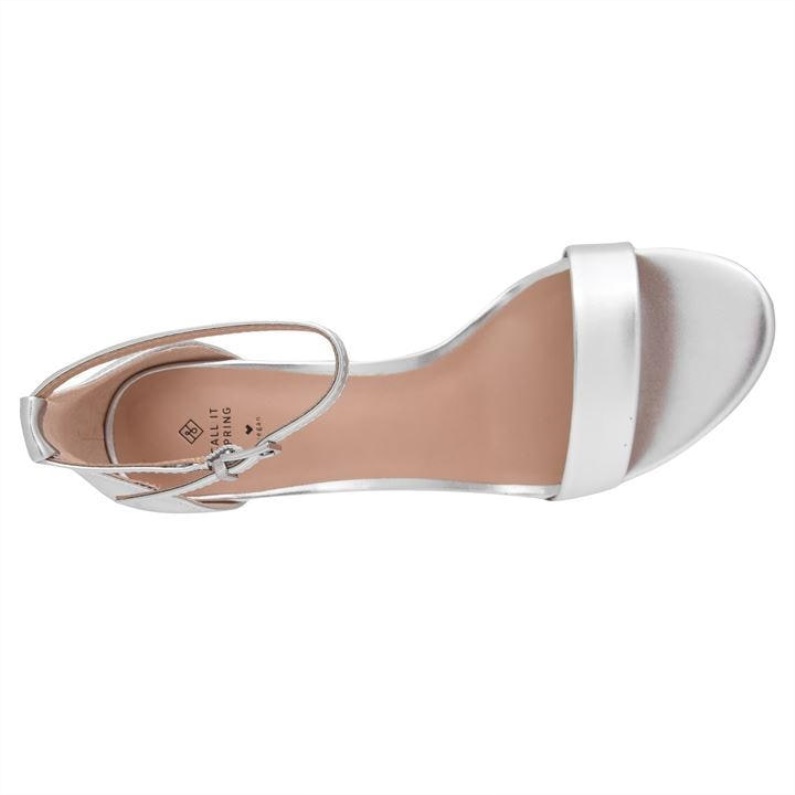 Silver Aldo Mode Aldo Tayvia Sandaler Med Klack Dam