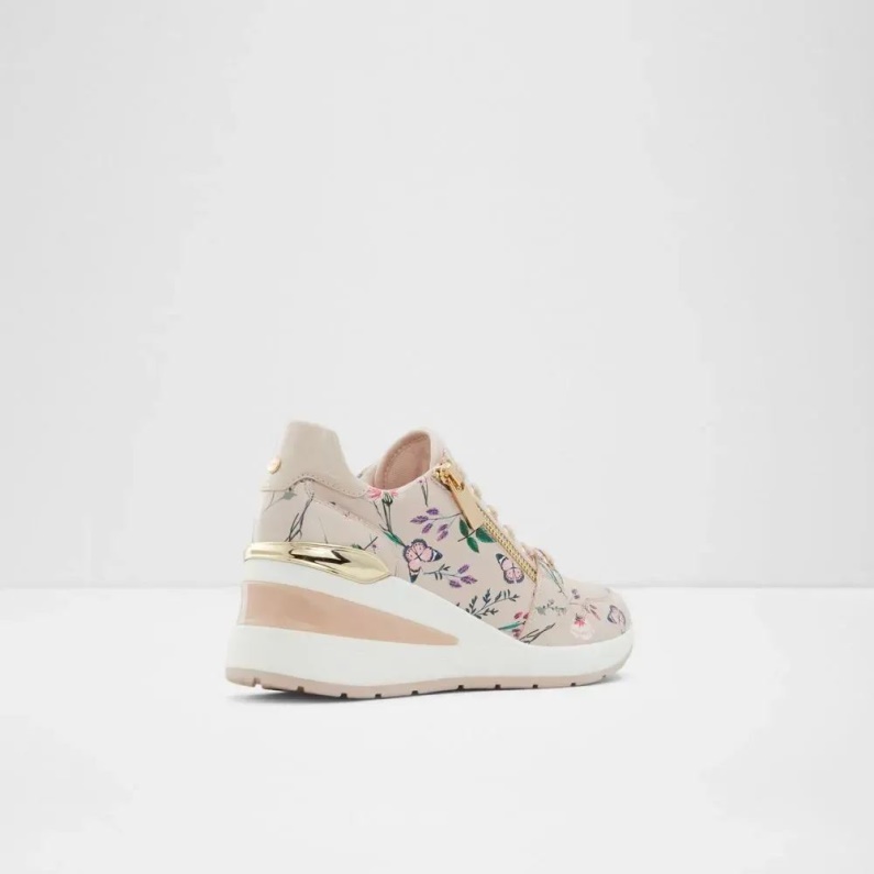 Aldo Adwiwiah Damsneaker Med Snörning I Kil Ljusrosa Mode