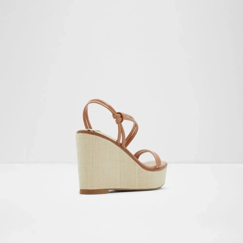 Eldin Dam Sandal Med Strappy Wedge Mörkbeige Aldo Mode