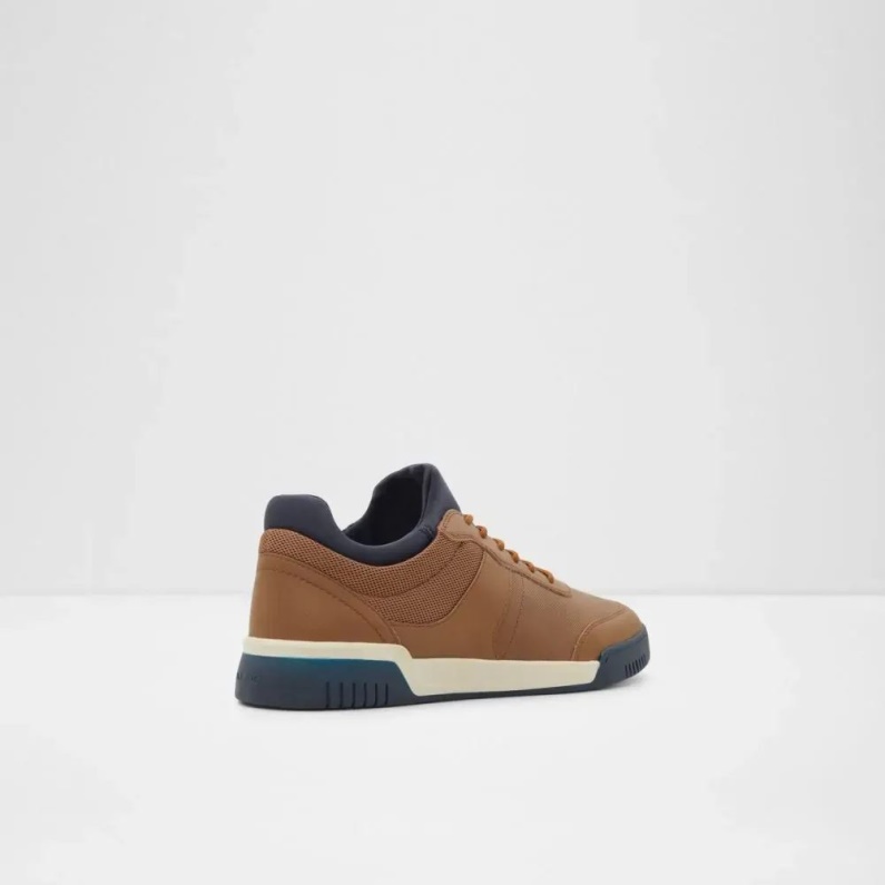 Aldo Fashion Cognac Khristopher Låga Sneakers För Män